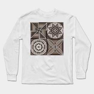 Tapa patchwork - charcoal Long Sleeve T-Shirt